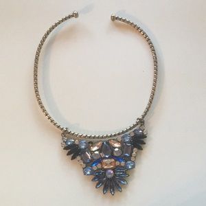 Gold jeweled statement necklace